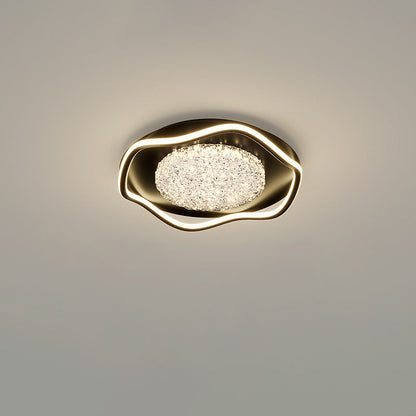 Modern Luxury Iron Aluminum Alloy Acrylic Aluminum Resin Petal LED Flush Mount Ceiling Light For Living Room Bedroom