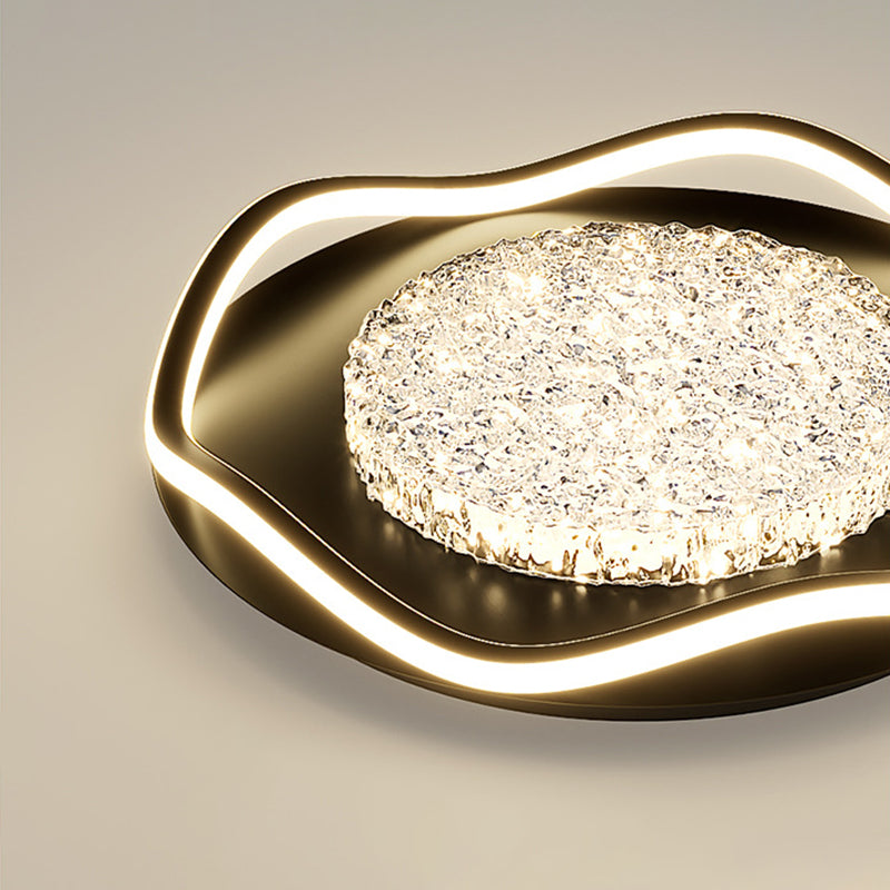 Modern Luxury Iron Aluminum Alloy Acrylic Aluminum Resin Petal LED Flush Mount Ceiling Light For Living Room Bedroom