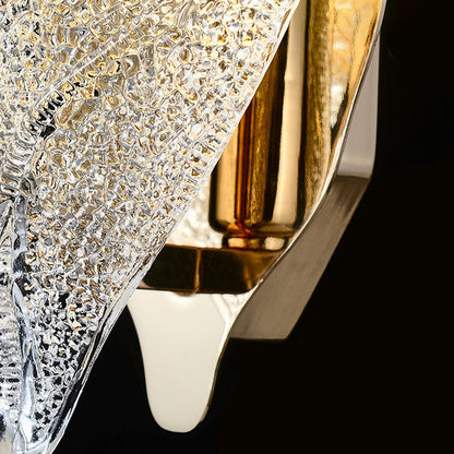 Modern Luxury Aluminum Carbon Steel Leaf Glass 1/3/5-Light Wall Sconce Lamp For Living Room & Bedroom