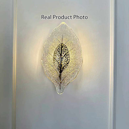 Modern Luxury Aluminum Carbon Steel Leaf Glass 1/3/5-Light Wall Sconce Lamp For Living Room & Bedroom