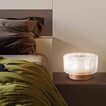 Luxury Aluminum Alloy Glass Table Lamp - Eye-Caring Soft Light Touch Control Ambient Light For Bedroom & Dining