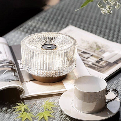 Luxury Aluminum Alloy Glass Table Lamp - Eye-Caring Soft Light Touch Control Ambient Light For Bedroom & Dining