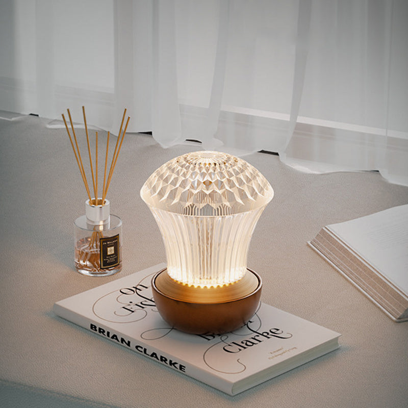Luxury Diamond Glow Aluminum Alloy Acrylic Table Lamp - Eye-Caring Soft Light USB Rechargeable Ambient Decor For Bedroom & Dining