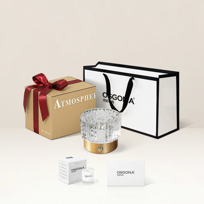 Diamond Glow Luxury Bedside Table Lamp - Acrylic & Aluminum Ambient Night Light Glacier & Warm Sun Collection