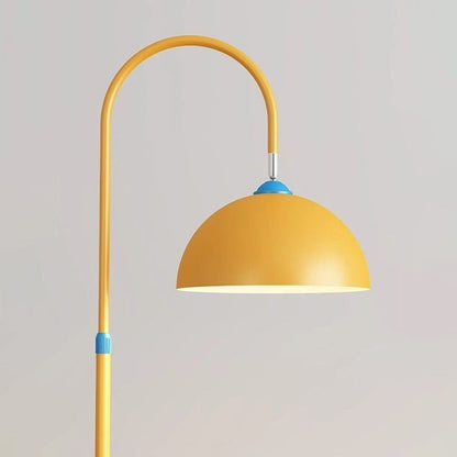 Contemporary Creative Dome Shade Iron Marble 1-Light Standing Floor Lamp With 2/3-Tier Storage For Living Room & Bedroom