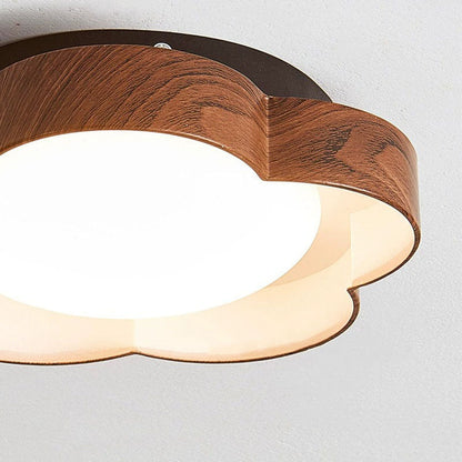 Modern Minimalist Flower Shaped Iron Acrylic LED Flush Mount Ceiling Light For Bedroom