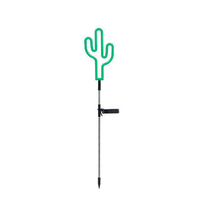 Modern Art Deco Solar Waterproof Cactus Pineapple Pentagram PVC Stainless Steel ABS LED Outdoor Lights Landscape Lighting For Garden