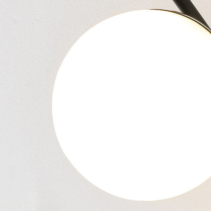 Modern Minimalist Spherical Iron Glass 1-Light Wall Sconce Lamp For Bedroom
