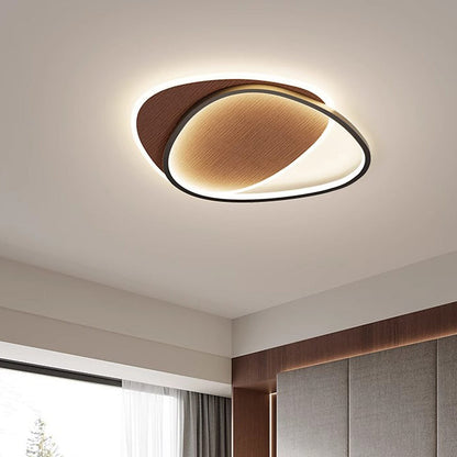 Traditional Vintage Irregular Round Iron Acrylic LED Flush Mount Ceiling Light For Bedroom