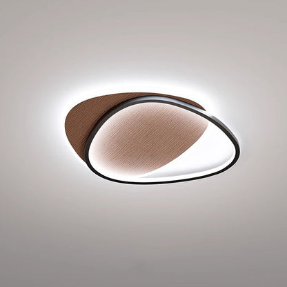 Traditional Vintage Irregular Round Iron Acrylic LED Flush Mount Ceiling Light For Bedroom