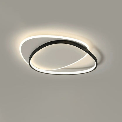 Traditional Vintage Irregular Round Iron Acrylic LED Flush Mount Ceiling Light For Bedroom
