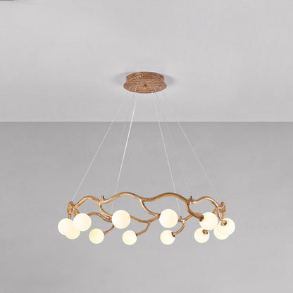 Modern Minimalist Circular Metal Resin Glass 6/8/10/12/16-Light Chandelier For Living Room