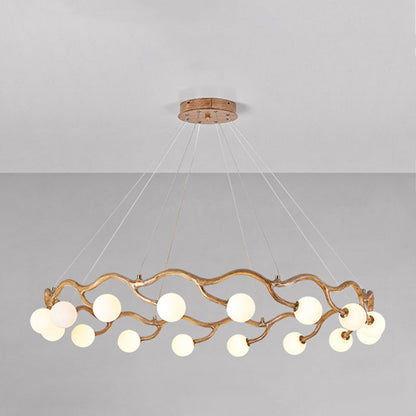Modern Minimalist Circular Metal Resin Glass 6/8/10/12/16-Light Chandelier For Living Room