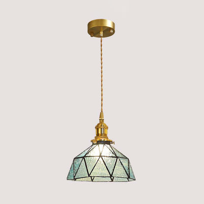 Contemporary Nordic Geometric Line Copper-Plated Glass 1/3-Light Pendant Light For Dining Room