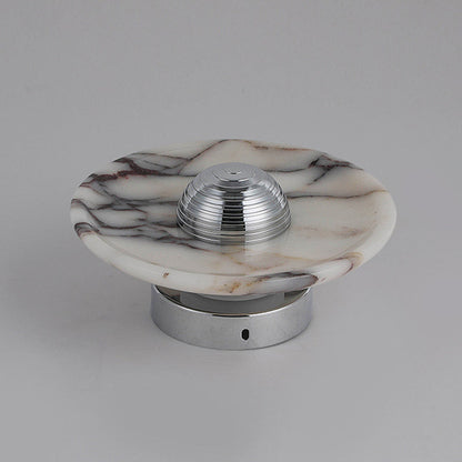 Contemporary Nordic Round Iron Marble LED Wall Sconce Lamp For Bedroom