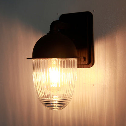 Modern Minimalist Waterproof Nut-Shaped Aluminum Glass 1-Light Outdoor Wall Sconce Lamp For Gardens