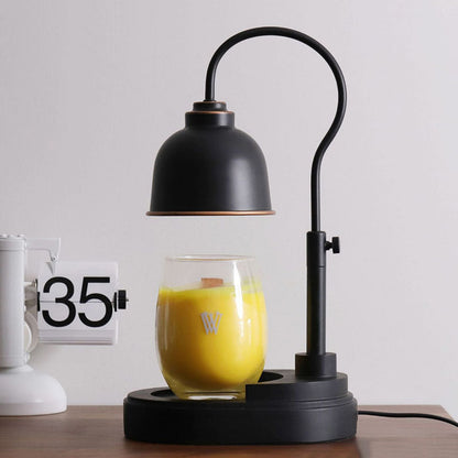 Contemporary Nordic Liftable Round Metal Rubber Wood 1-Light Melting Wax Table Lamp For Bedroom