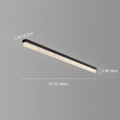 Traditional Luxury Long Ice Road Iron Acrylic LED Flush Mount Ceiling Light For Bedroom