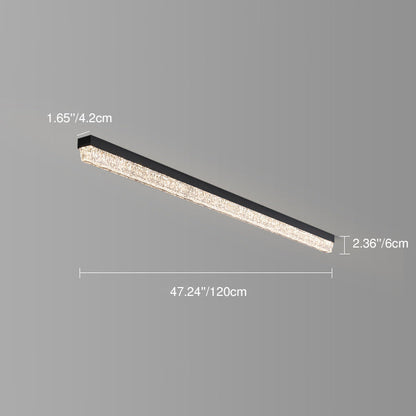 Traditional Luxury Long Ice Road Iron Acrylic LED Flush Mount Ceiling Light For Bedroom
