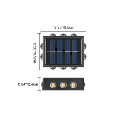 Modern Minimalist Solar Waterproof Square ABS PS LED Outdoor Wall Sconce Lamp For Garden