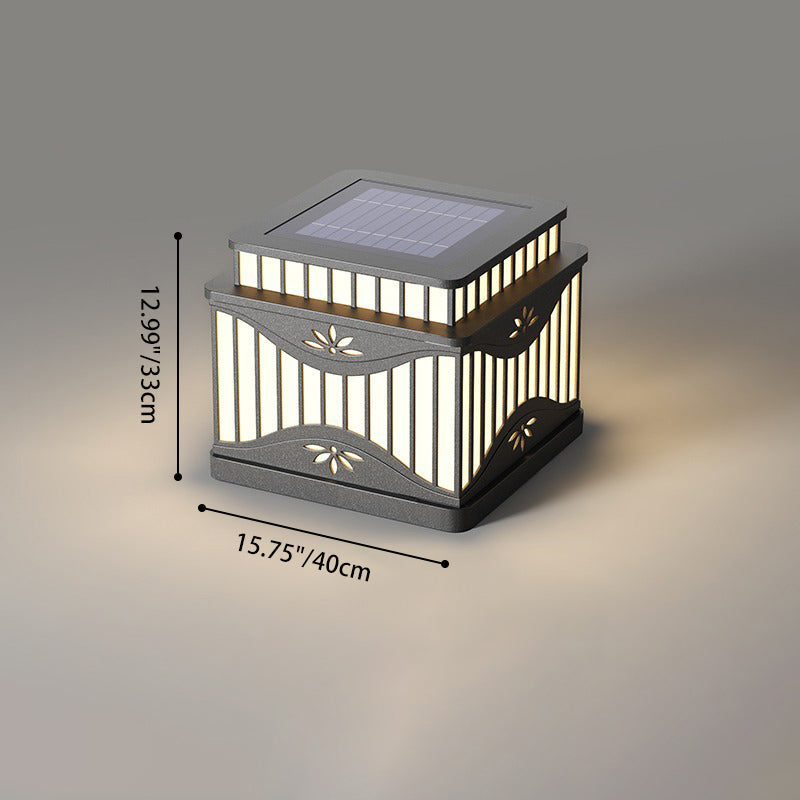 Modern Minimalist Waterproof Solar Square Striped Stainless Steel PE LED Outdoor Light Landscape Light For Gardens