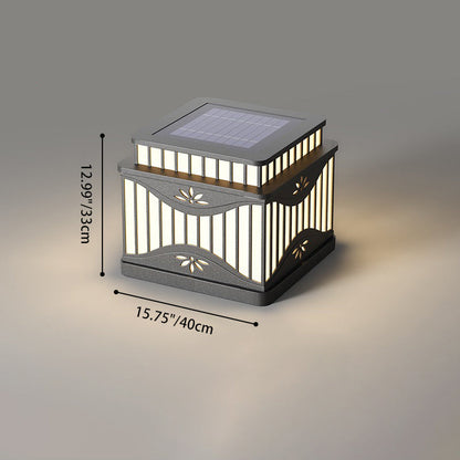 Modern Minimalist Waterproof Solar Square Striped Stainless Steel PE LED Outdoor Light Landscape Light For Gardens