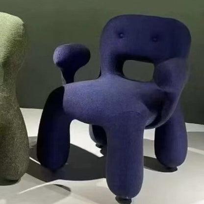 Modern Minimalist Gingerbread Man Wood Fabric Cartoon Accent Chair With Backrest Armrests For Living Room