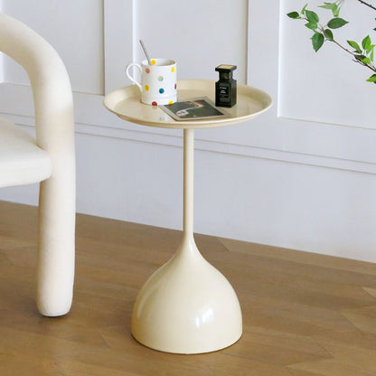 Modern Minimalist Round Iron Coffee Table 1-Tier For Living Room