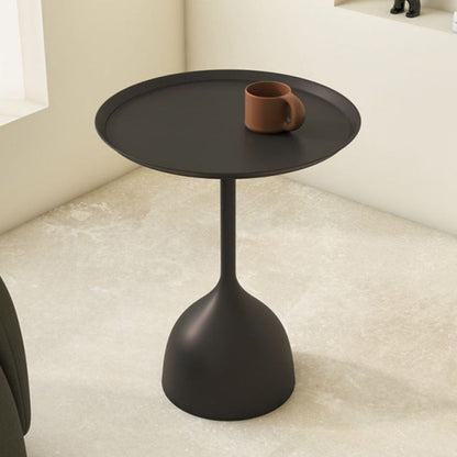 Modern Minimalist Round Iron Coffee Table 1-Tier For Living Room