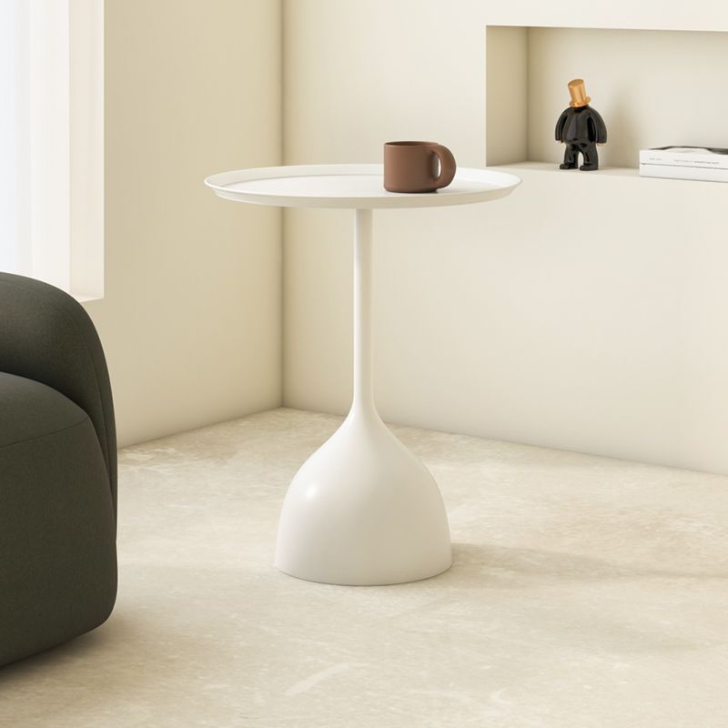 Modern Minimalist Round Iron Coffee Table 1-Tier For Living Room