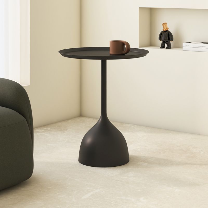 Modern Minimalist Round Iron Coffee Table 1-Tier For Living Room