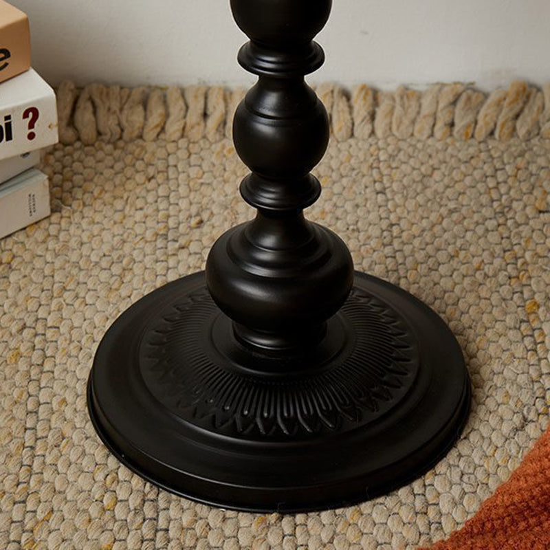 Traditional French Round Wrought Iron End Table 1-Tier For Living Room