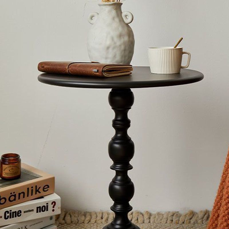 Traditional French Round Wrought Iron End Table 1-Tier For Living Room