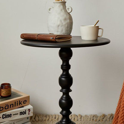 Traditional French Round Wrought Iron End Table 1-Tier For Living Room