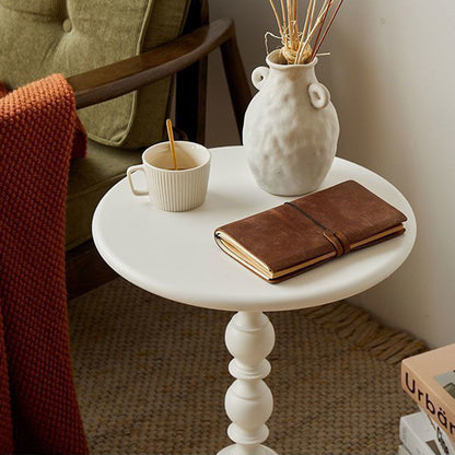 Traditional French Round Wrought Iron End Table 1-Tier For Living Room