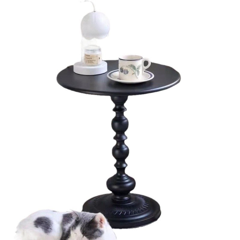 Traditional French Round Wrought Iron End Table 1-Tier For Living Room