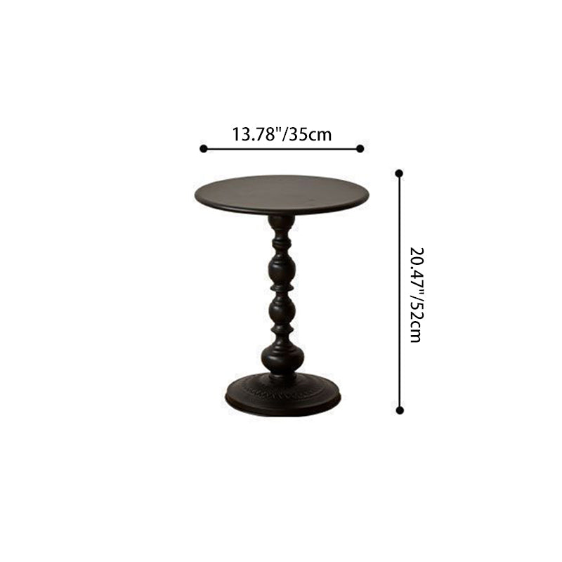 Traditional French Round Wrought Iron End Table 1-Tier For Living Room