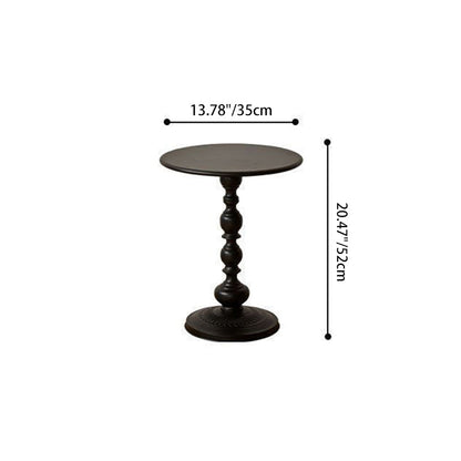 Traditional French Round Wrought Iron End Table 1-Tier For Living Room