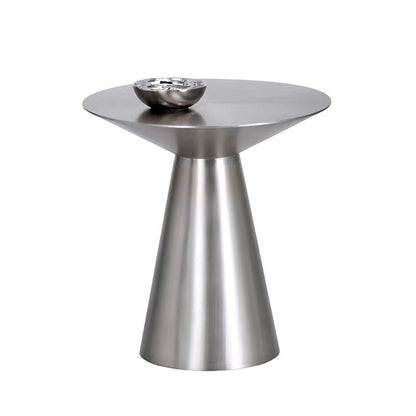 Modern Minimalist Stainless Steel Mushroom-Shaped Round Coffee Table 1-Tier For Living Room & Cafe