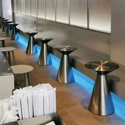 Modern Minimalist Stainless Steel Mushroom-Shaped Round Coffee Table 1-Tier For Living Room & Cafe