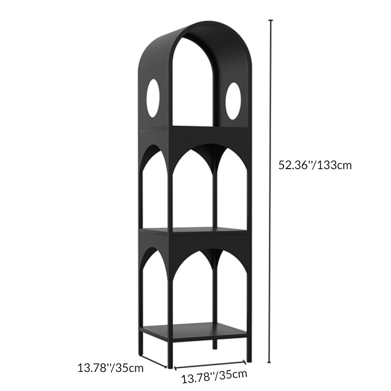 Contemporary Nordic Iron Openwork Design Corner Display Rack for Living Room Bedroom and Office Storage