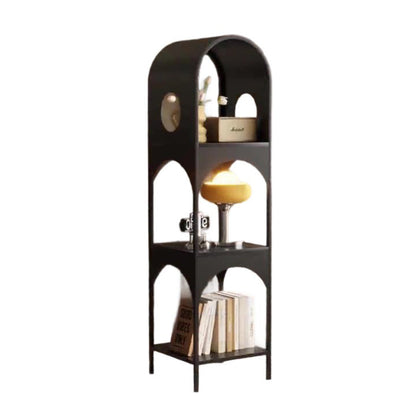 Contemporary Nordic Iron Openwork Design Corner Display Rack for Living Room Bedroom and Office Storage
