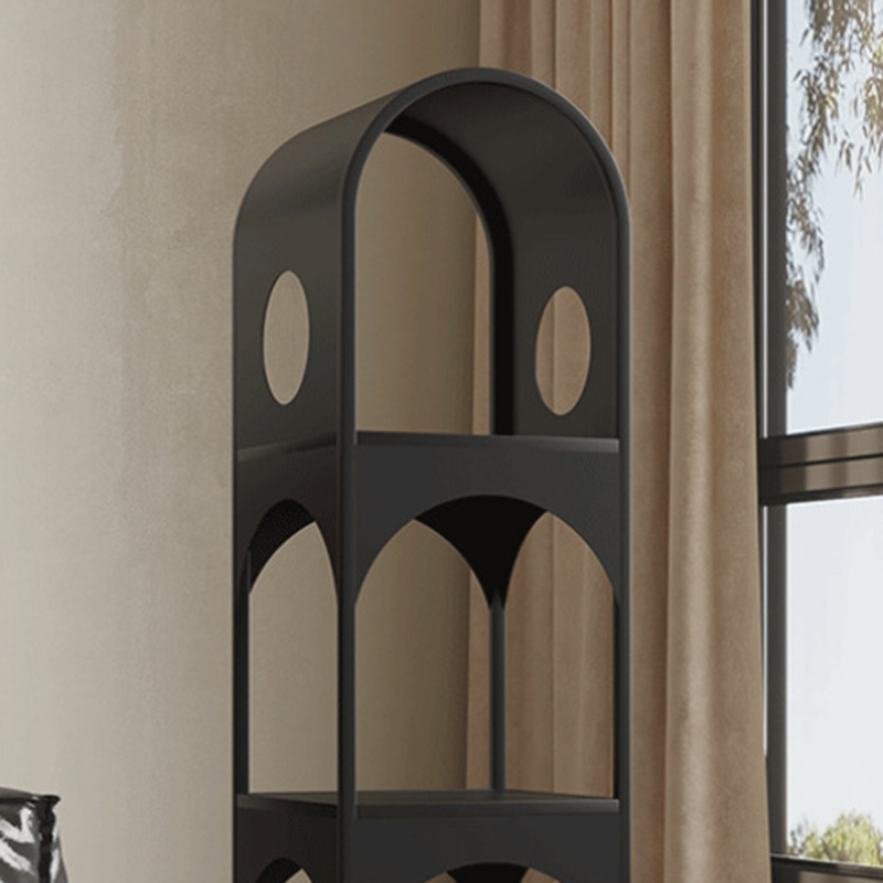 Contemporary Nordic Iron Openwork Design Corner Display Rack for Living Room Bedroom and Office Storage