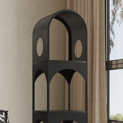 Contemporary Nordic Iron Openwork Design Corner Display Rack for Living Room Bedroom and Office Storage