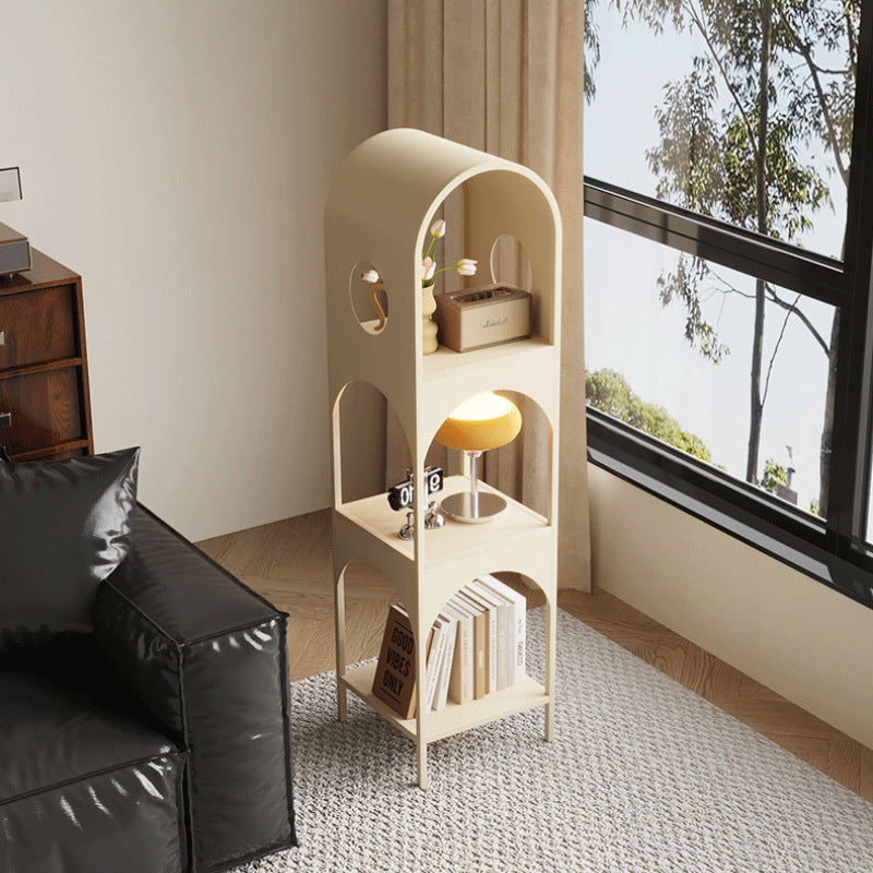 Contemporary Nordic Iron Openwork Design Corner Display Rack for Living Room Bedroom and Office Storage