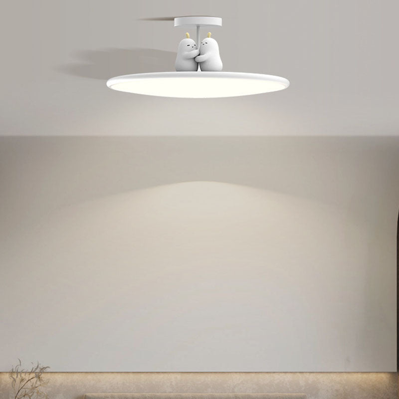 Modern Minimalist Animal Acrylic Iron LED Semi-Flush Mount Ceiling Light For Living Room & Bedroom