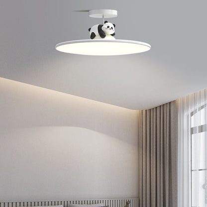 Modern Minimalist Animal Acrylic Iron LED Semi-Flush Mount Ceiling Light For Living Room & Bedroom