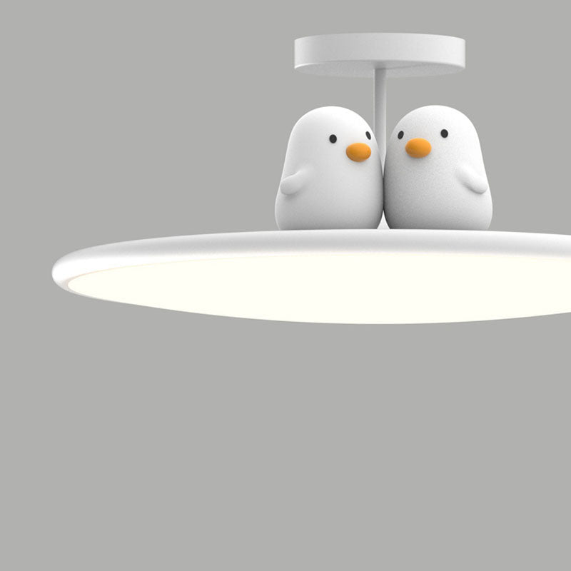 Modern Minimalist Animal Acrylic Iron LED Semi-Flush Mount Ceiling Light For Living Room & Bedroom