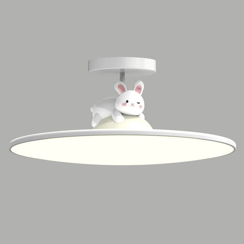 Modern Minimalist Animal Acrylic Iron LED Semi-Flush Mount Ceiling Light For Living Room & Bedroom
