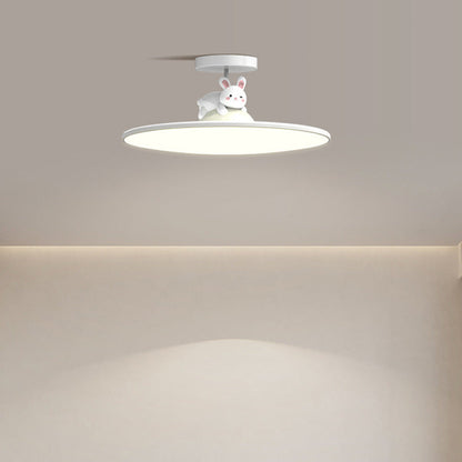 Modern Minimalist Animal Acrylic Iron LED Semi-Flush Mount Ceiling Light For Living Room & Bedroom